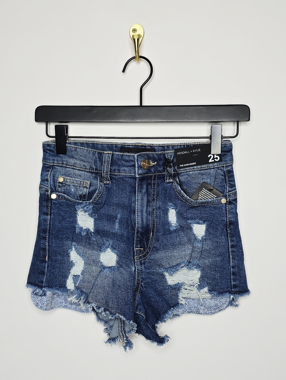 Kendell + Kylie "The Icon" High Waist Denim Shorts Size 25 NWT